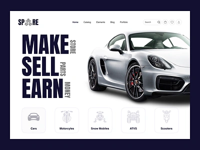 Spare Parts Website app design bike parts car parts cart design e commerce figma figma design landing page prozyner rifat ony shopping spare parts website sports car store ui ux website design