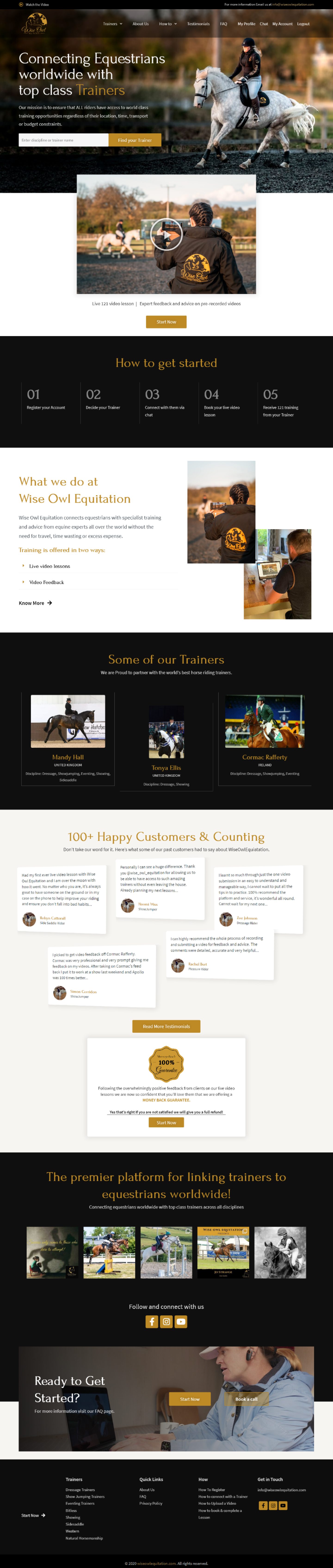 Wise Owl Equitation - Website Redesign ui