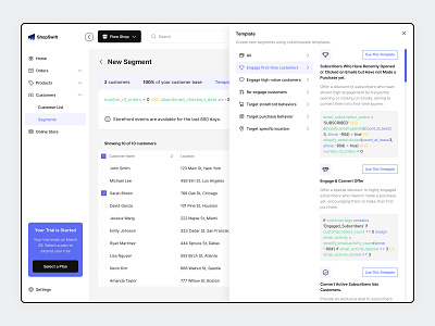 ShopSwift - E-Commerce Builder Dashboard (Segment Template) business dashboard ecommerce ecommerce builder ecommerce design ecommerce platform ecommerce solution ecommerce tool manage orders online business online retail online store builder product management segment segment template segment template page sell online store management tool store setup template web builder