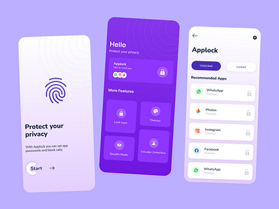 App Lock Mobile App app design app lock app screen mobile app mobile screen mobile ui design ui uiux ux