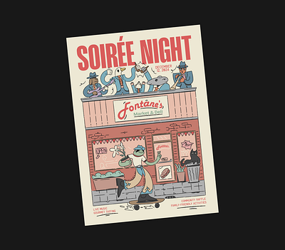 Soirée Night art artist artwork cartoon character design creative design digital art digital drawing digital illustration drawing flat illustration illustration artist illustration design illustrator mascot poster poster art poster design