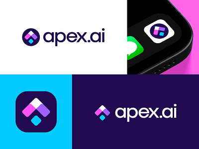 AI logo - apex.ai - learning platform ai ai logo app icon arrow artificial intelligence brand guideline branding education game geometric growth growth logo learning logo logo designer machine learning minimal modern tech logo technology