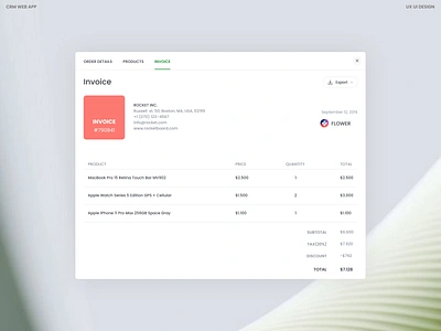 Invoice invoice invoice details landing page mockup oguz ui