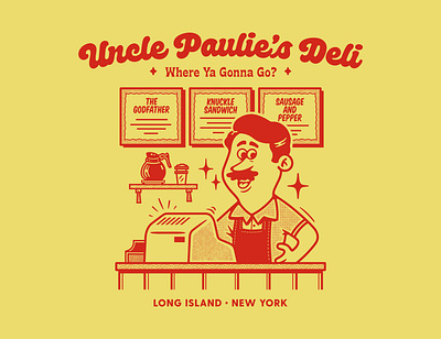 Uncle Paulie's Deli | Graphic for T-Shirt 30s cartoon branding character design character mascot graphic design groovy handdrawn logo illustration logo mascot mascot design retro cartoon retro character rubberhose cartoon t shirt t shirt design vintage cartoon vintage illustration vintage logo vintage mascot