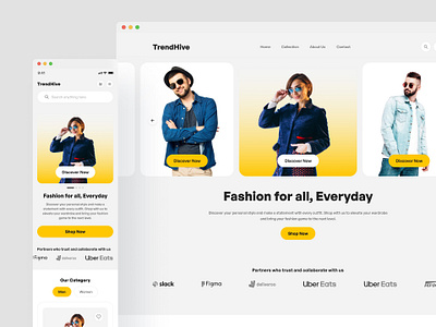 TrendHive Ecommerce Website Design ecommerce app design ecommerce landing page ecommerce ux design ecommerce website online shopping website trendy design ui design ux design