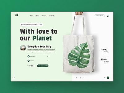 Eco - friendly Bag Website Deisgn design figma illustration logo ui uidesign uidesigner uiux