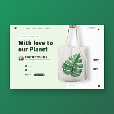 Eco - friendly Bag Website Deisgn design figma illustration logo ui uidesign uidesigner uiux