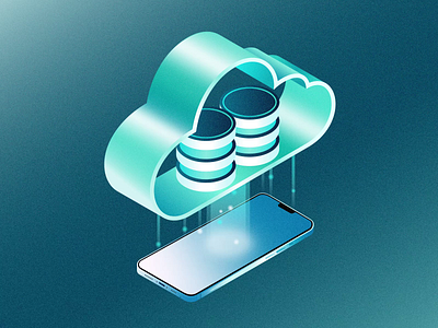 Transferring data from the cloud to the phone 2d 3d animation cloud cloud service cloud storage data data backup data transfer download downloading files file transfer illustration motion graphics smartphone storage