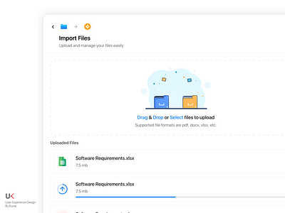 Upload/Import files in your system UX/UI Design 🚀🔥 3d animation art branding design files graphic design illustration illustrator import logo mobileapp motion graphics saas system ui upload ux vector web