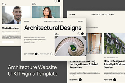 Architecture Website UI KIT template architecture construction figma landing landing page modern real estate swiss style template theme typography typography template ui kit website template