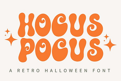 Hocus Pocus - Retro Halloween font 70s font 80s font bold font bubbly font cursive font groovy font halloween font handwritten font lettering font quirky font scary font spooky font swirl font