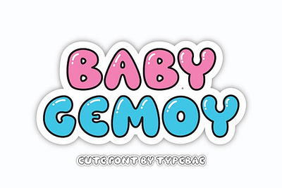 Baby Gemoy - Playful Bubble Font 3d font baby gemoy playful bubble font balloon font bubble font candy font cartoon font childish font children font colorful font comic font fun font groovy font poster font retro y2k font