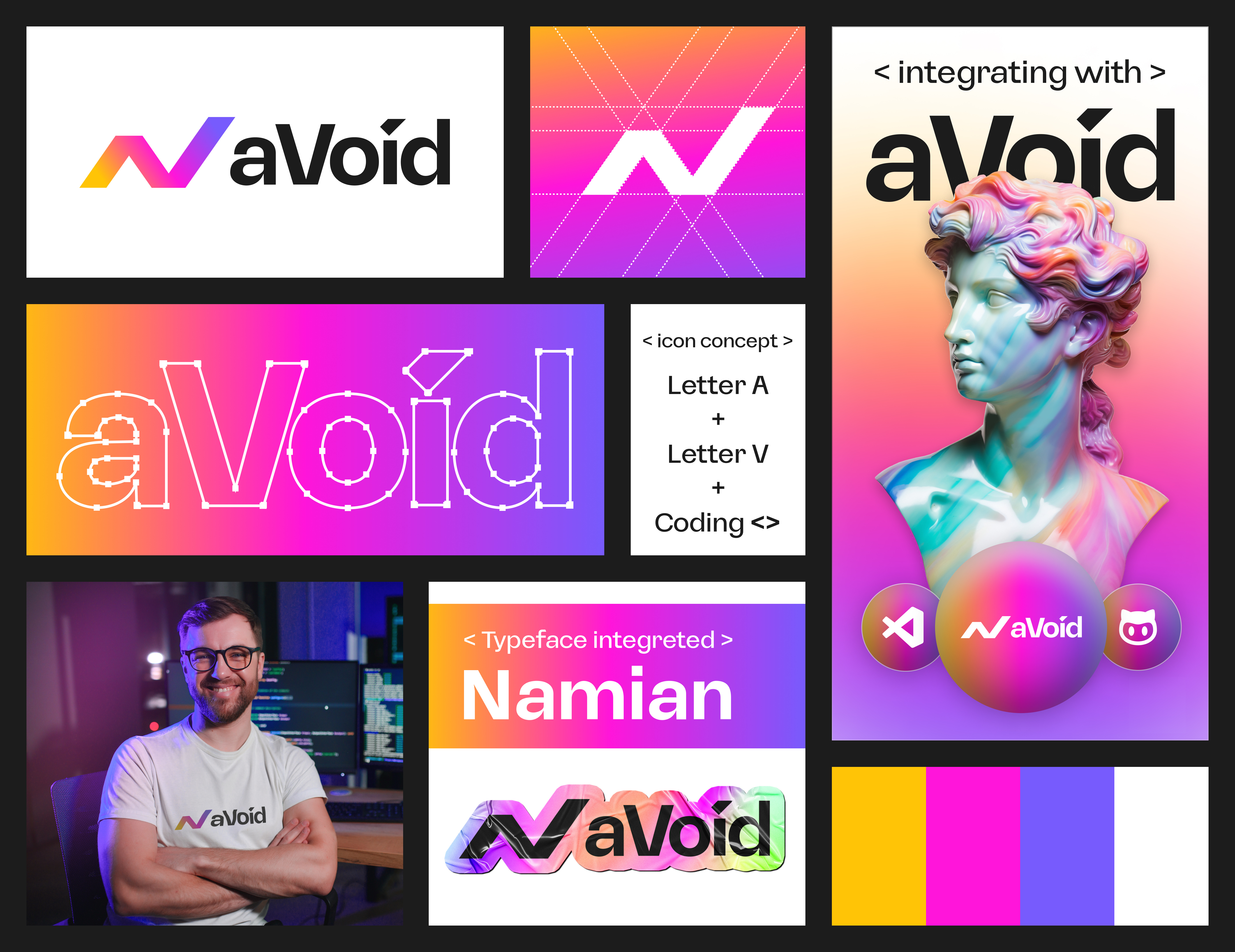 aVoid: Simplifying Code, Empowering Developers brand identity brand logo design branding coding logo gradient logo it letter a letter v logo logodesigner logoinspirations modern logo nvoid professional logo tech logo void