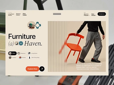 Haven ~ Website Animation chair decoration ecommerce ecommerce website furniture furniture landingpage furniture web furniture website interior interior design landing page luxury modern motion graphics online ship orbix sofa uixrakib183 woocommerce