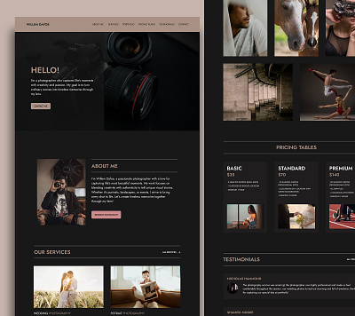 Willem Dafoe - Photography Landing Page Website design figma photography ui webiste