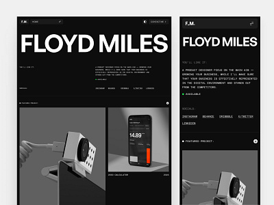 Floyd Miles Designer Portfolio Template Dark Version agency branding clean portfolio creative design designer portfolio framer website illustration modern personal portfolio portfolio site portfolio template portfolio website professional website responsive website ui ux web design website