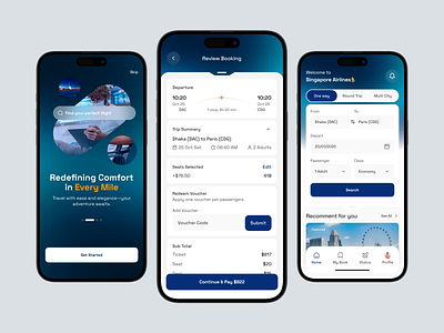 Airlines Mobile App airline airlines app airplane ticket app airticket booking app flight booking ios app mobile app online booking redesign revamp singapore airlines ticket booking