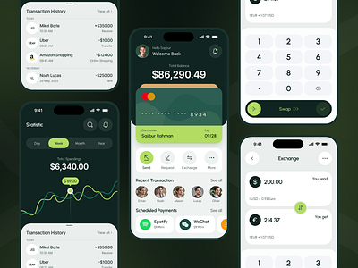 Mobile Banking App Design adaptive design app development app interface app ui design app ux banking app currency exchange digital banking finance app fintech design mobile mobile app design modern ui design oripio sujon.co trading app ui ux design user experience design wallet app wallet app design