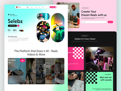 Selebz - Content Creation Agency Landing Page design ui web design website