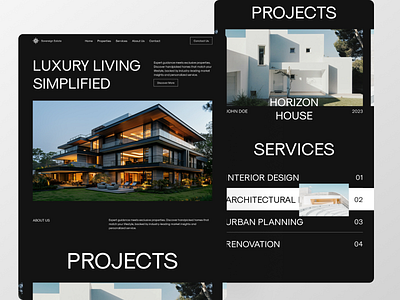 Architecture Website Design Concept agency architecture architecture agency building clean construction home house landing page luxury real estate minimalist property property website real estate typography ui uiux ux webdesign website design