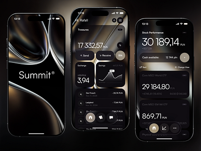 Summit® – Investment App UI appconcept darkmodeui financeapp investmenttracker mobiledesign uiuxdesign