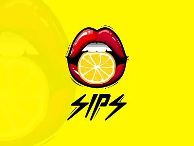 Mascot Logo bold electric girl lips lips logo logo logos mascot logo orange orange logo sips spark women yellow yellow logo