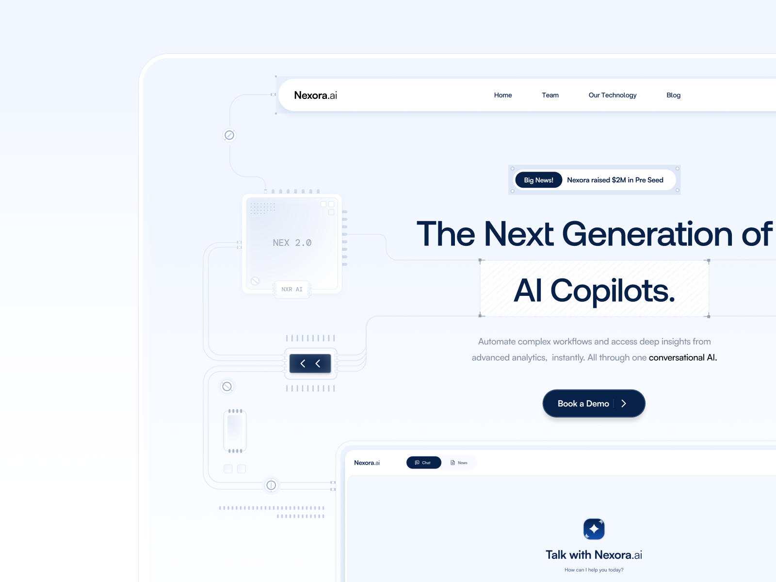 Nexora AI Landing Page Concept Design ai ai chat ai design ai design landing page ai hero header ai website ai website design artifical intelligence chatgpt clean ui gpt style gpt website header hero header landing page openai saas saas landing page ui uidesign
