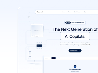 Nexora AI Landing Page Concept Design ai ai chat ai design ai design landing page ai hero header ai website ai website design artifical intelligence chatgpt clean ui gpt style gpt website header hero header landing page openai saas saas landing page ui uidesign