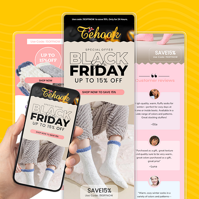 Black Friday Socks Email Design socks offer