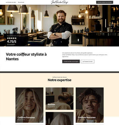 Site web - Joel Barber Shop branding graphic design site web ui website
