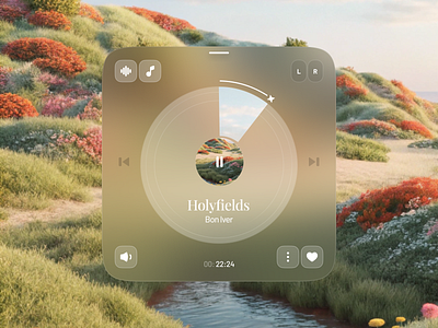 Music Player Widget ai glass glass morphism player ui widget