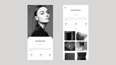 user profile for a social media app app branding design figma ui ux