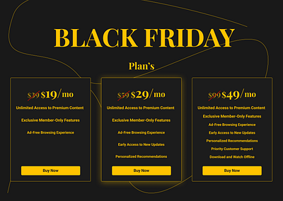 Pricing Table - DailyUI - 030 black friday component component ui daily ui challenge design figma option plan praicing price pricing page pricing plan pricing table table ui ui ux design ux web