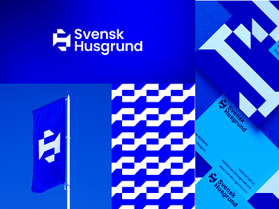 Svensk Husgrund identity blue branding blue identity building construction construction company construction company branding corporate identity heavy machinery husgrund modern identity nordic pools svensk swedish identity