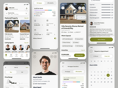 Real Estate App - Buying House Flow app design clean design minimal design mobile property app real estate real estate app