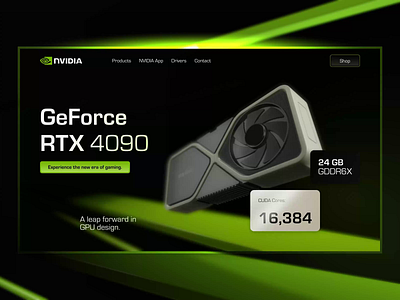 Nvidia Landing Page Concept 3d design geforce gpu interactive landing landing page nvidia rtx spline splinetool tech ui ui design web design website website design