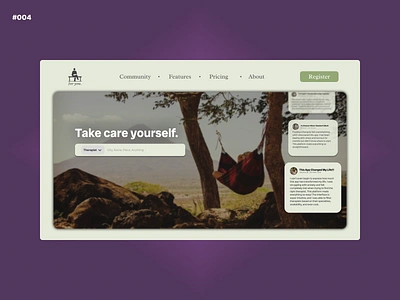 Therapist App Landing Page - #004 graphic design hospital app landing page landing page website minimal psychologist psychologist app psychologist website self esteem self esteem app self help self help app self help website therapist therapist app therapist website treatment website ui website design well being app