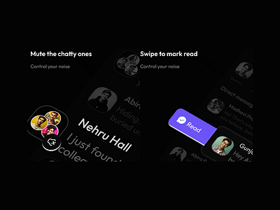 Exploring something for website app branding chat darktheme ui website