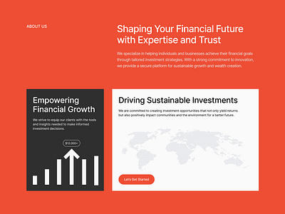 About Us about us capitalraising company landing page design financedesign investment company landing page ui