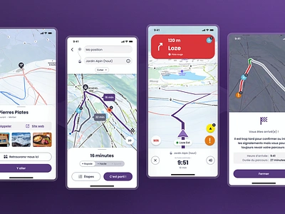 Ski GPS mobile app app design graphic design ski sport ui ux