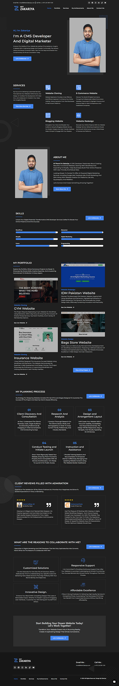 Personal Portfolio Website Using WordPress and Elementor elementor elementor pro hosting setup personal personal website portfolio protfolio website website de website design wordpress wordpress development