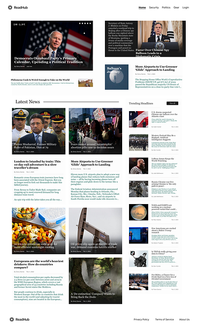 Introducing ReadHub - A Modern News Website Design! news news website responsive design sign in form unique designs web design