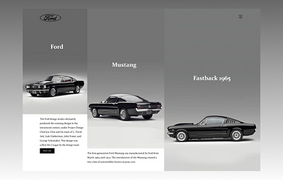 Concept Website UI Design black and white branding car concept corporate ford graphic design product design ui ui design uiux