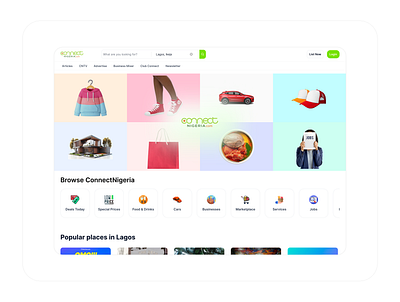 New Connect Nigeria design hero section marketplace ui ux