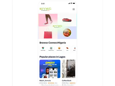 Connect Nigeria Mobile design hero section mobile ui ux