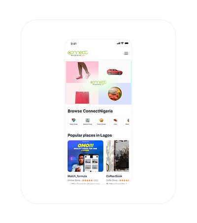 Connect Nigeria Mobile design hero section mobile ui ux