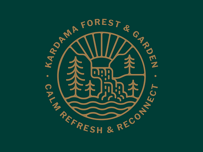 Kardama Forest & Garden — Logo Design branding business forest gold green line logo minimal modern monogram