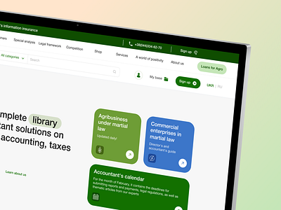Uteka.ua - Accountant's electronic library accounting checkout landing library profile ui ux website