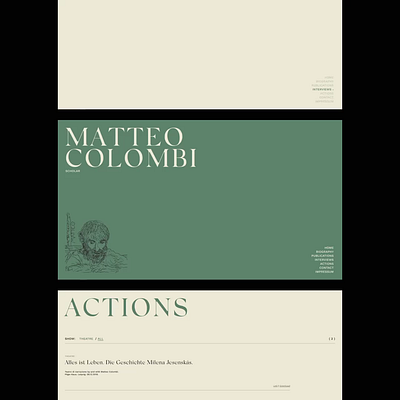 Matteo Colombi - Interaction & Transitions animation beige brand branding green interaction minimal motion transition type typography ui ui design ux web web design website