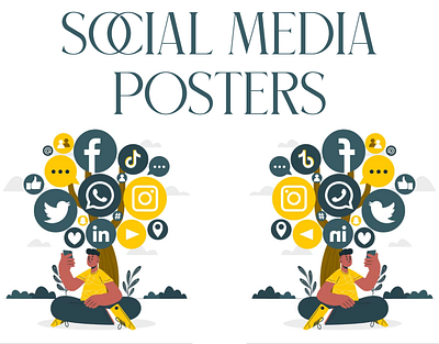 SOCIAL MEDIA POSTER's adobe illustrator content creation creative posts minimal social media designs social media graphic